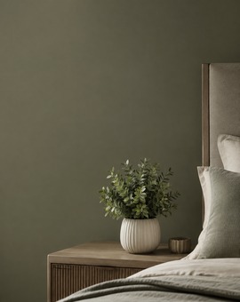 Artificial plant styled for a bedroom and bedside