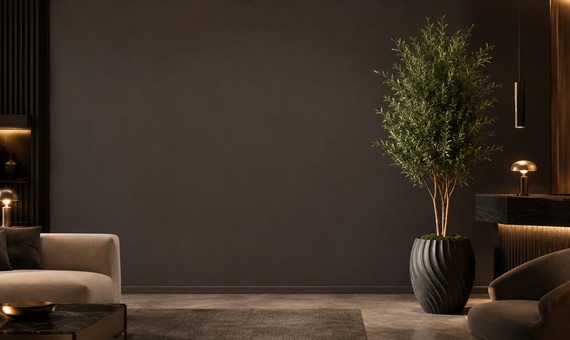 Artificial floor plant styled for a living room and reception