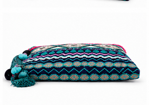 ASTRID 20 Cms Blue Cotton Travel Pouch