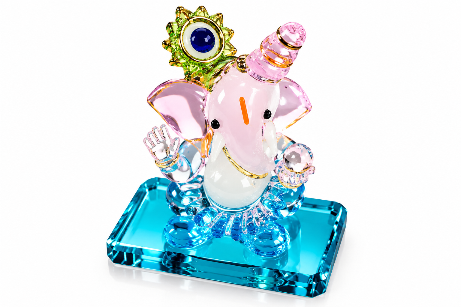 BOTAVEIL Crystal Ganesha Blessing Showpiece