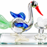 Botaveil Crystal Crane Bird Tealight Holder (White Base)