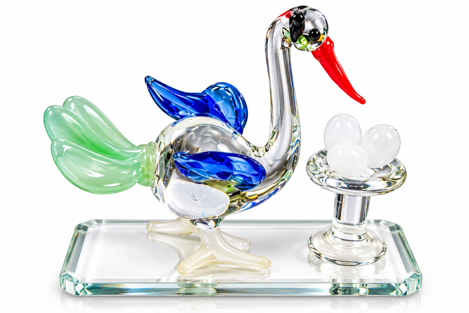 Botaveil Crystal Crane Bird Tealight Holder (White Base)