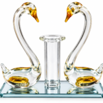 Botaveil Crystal Swan Duo Tealight Holder