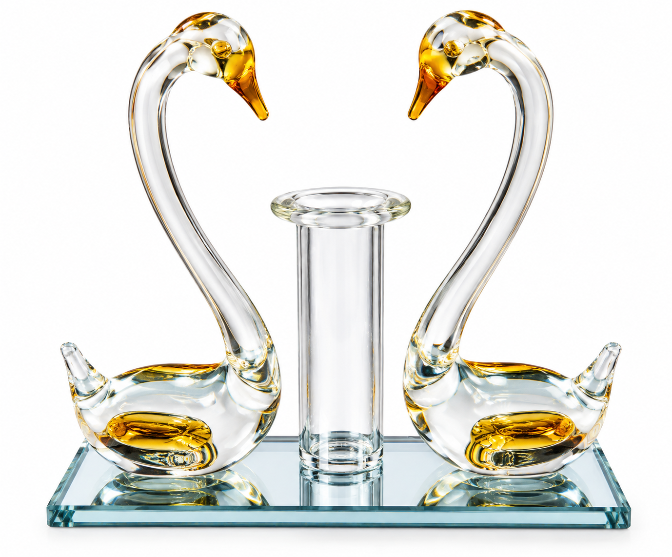 Botaveil Crystal Swan Duo Tealight Holder