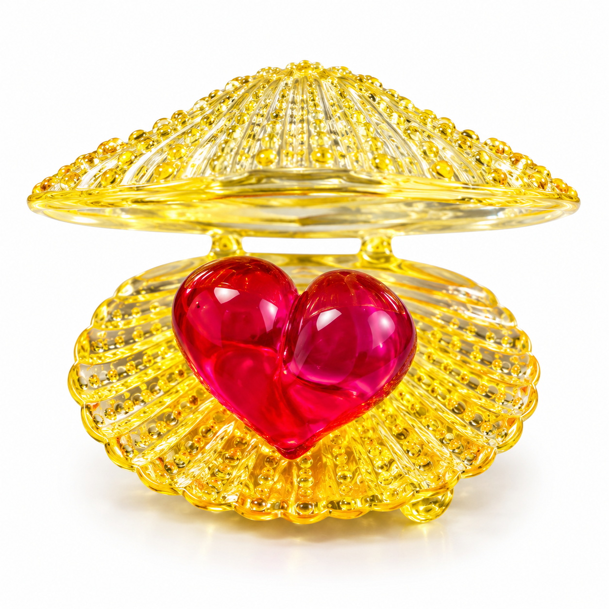 Botaveil Glass Seashell Trinket Box with Heart