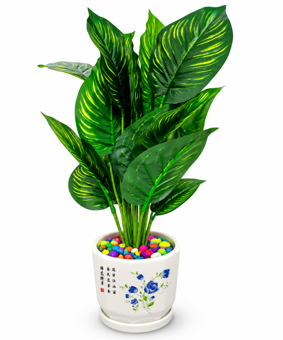 BOTAVEIL Green Leaf Floral Ceramic Pot