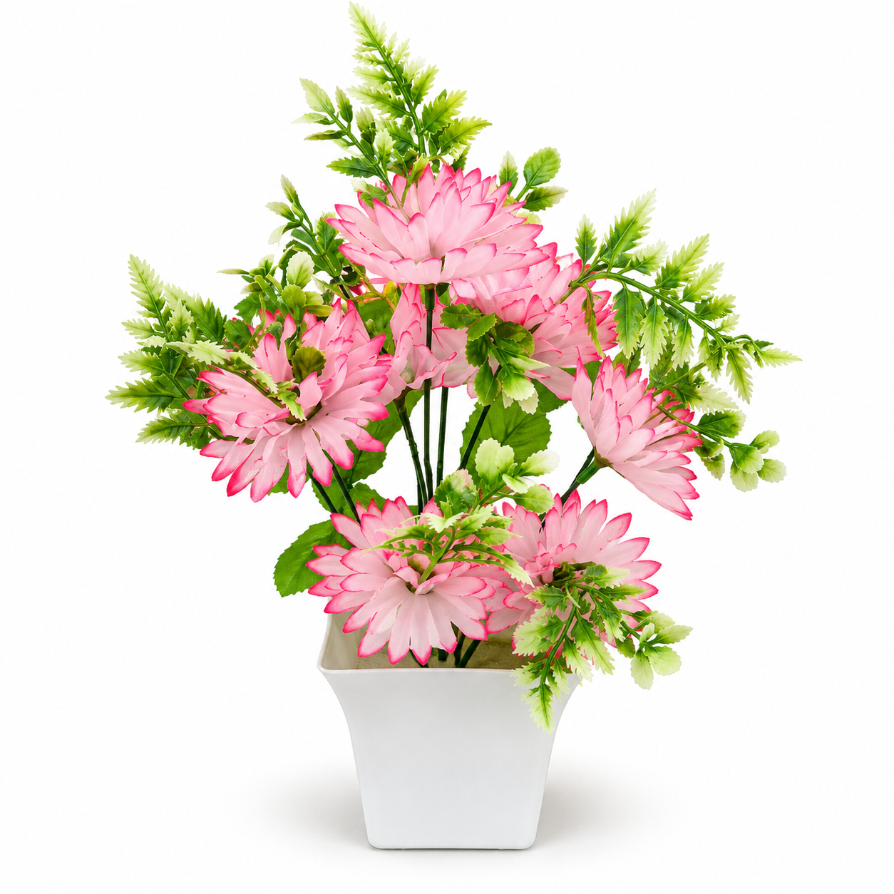 Botaveil Pink Daisy White Green Leaves